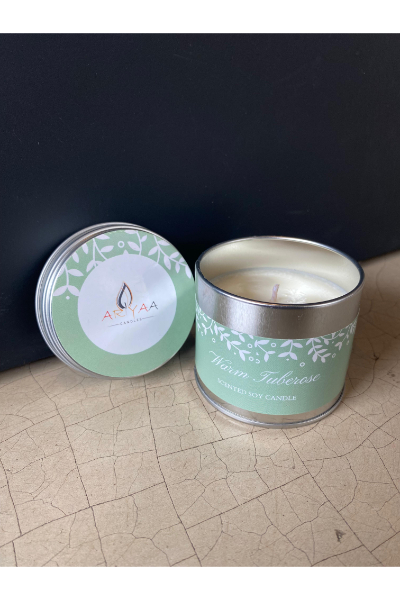 Warm Tuberose Soy Tin Candle